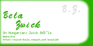 bela zwick business card